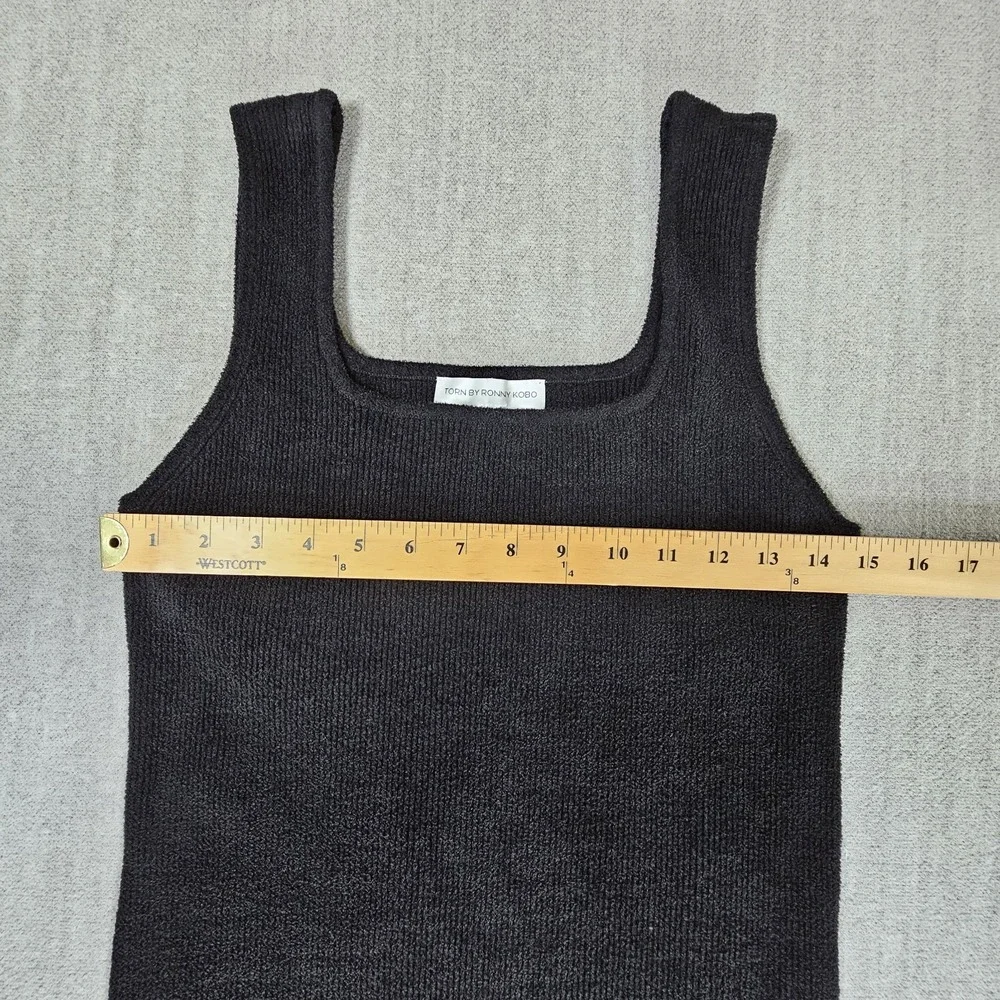 Torn by Ronny‎ Kobo Gigi Black Knit Sleeveless Square Neck Sweater Midi Dress